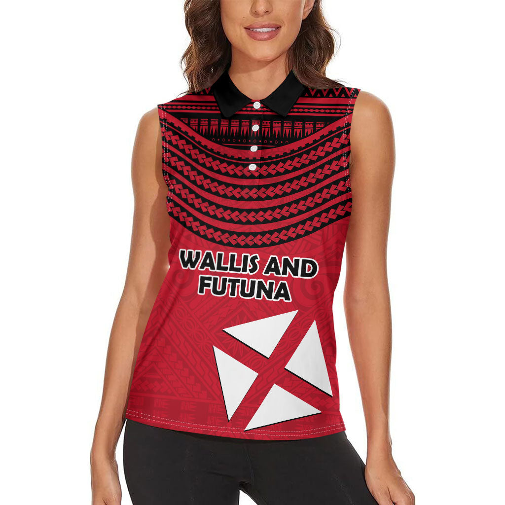 Wallis And Futuna Women Sleeveless Polo Shirt Polynesian Tattoo Flag Map TS04 - Polynesian Pride