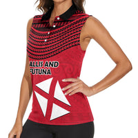 Wallis And Futuna Women Sleeveless Polo Shirt Polynesian Tattoo Flag Map TS04 - Polynesian Pride