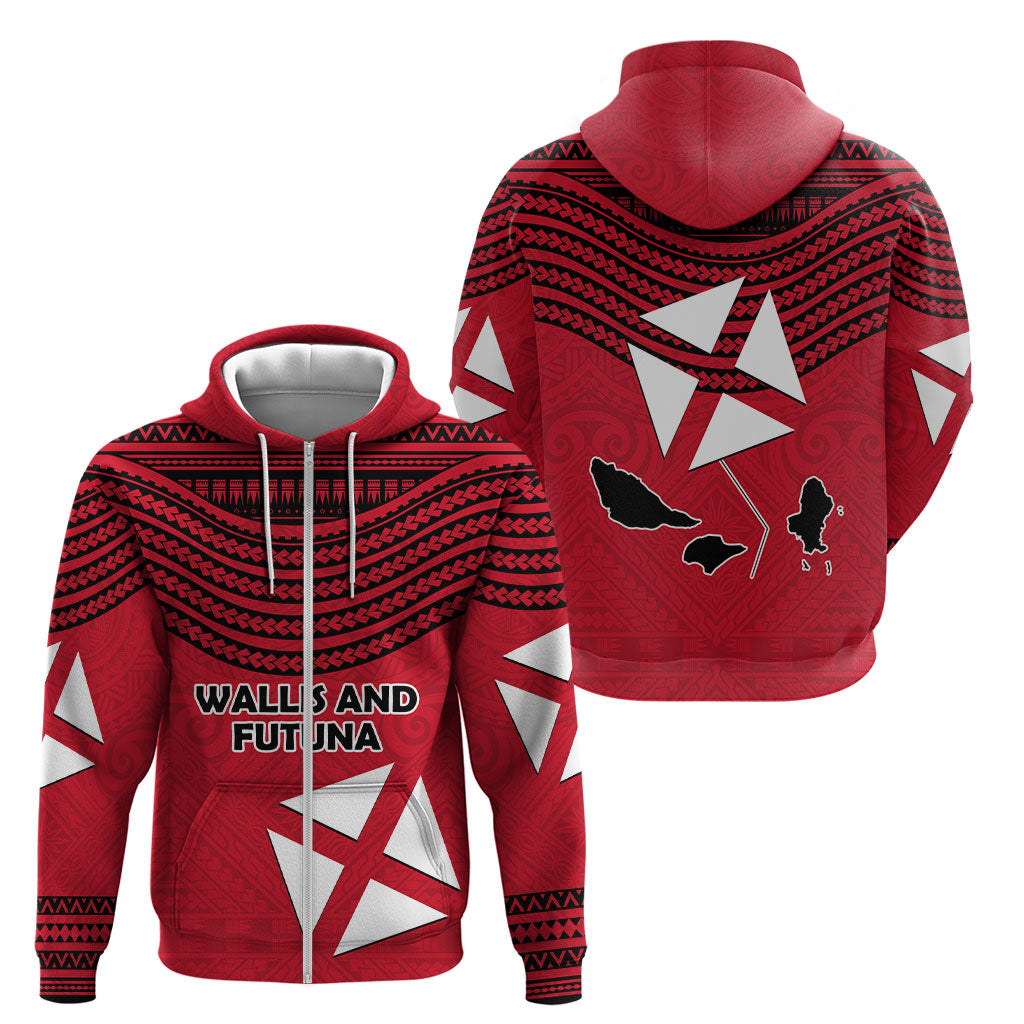 Wallis And Futuna Zip Hoodie Polynesian Tattoo Flag Map TS04 - Polynesian Pride