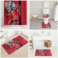 Wallis And Futuna Bathroom Set Tribal Polynesian Tattoo Flag Motif TS04 - Polynesian Pride