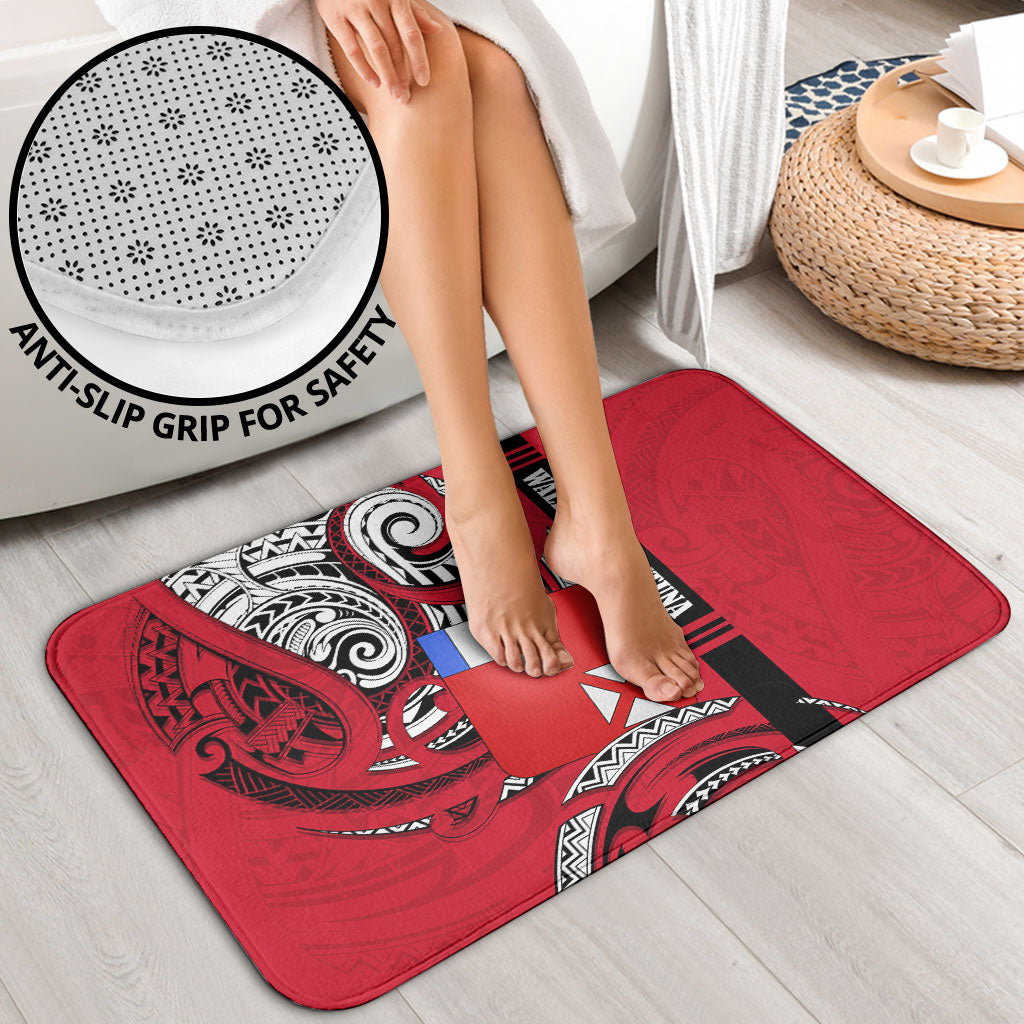 Wallis And Futuna Bathroom Set Tribal Polynesian Tattoo Flag Motif TS04 - Polynesian Pride