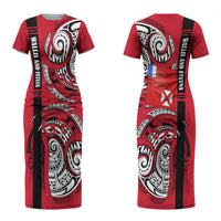 Wallis And Futuna Couples Matching Short Sleeve Bodycon Dress and Hawaiian Shirt Tribal Polynesian Tattoo Flag Motif TS04 - Polynesian Pride