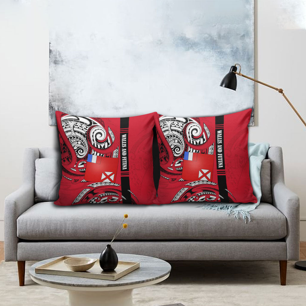 Wallis And Futuna Pillow Cover Tribal Polynesian Tattoo Flag Motif
