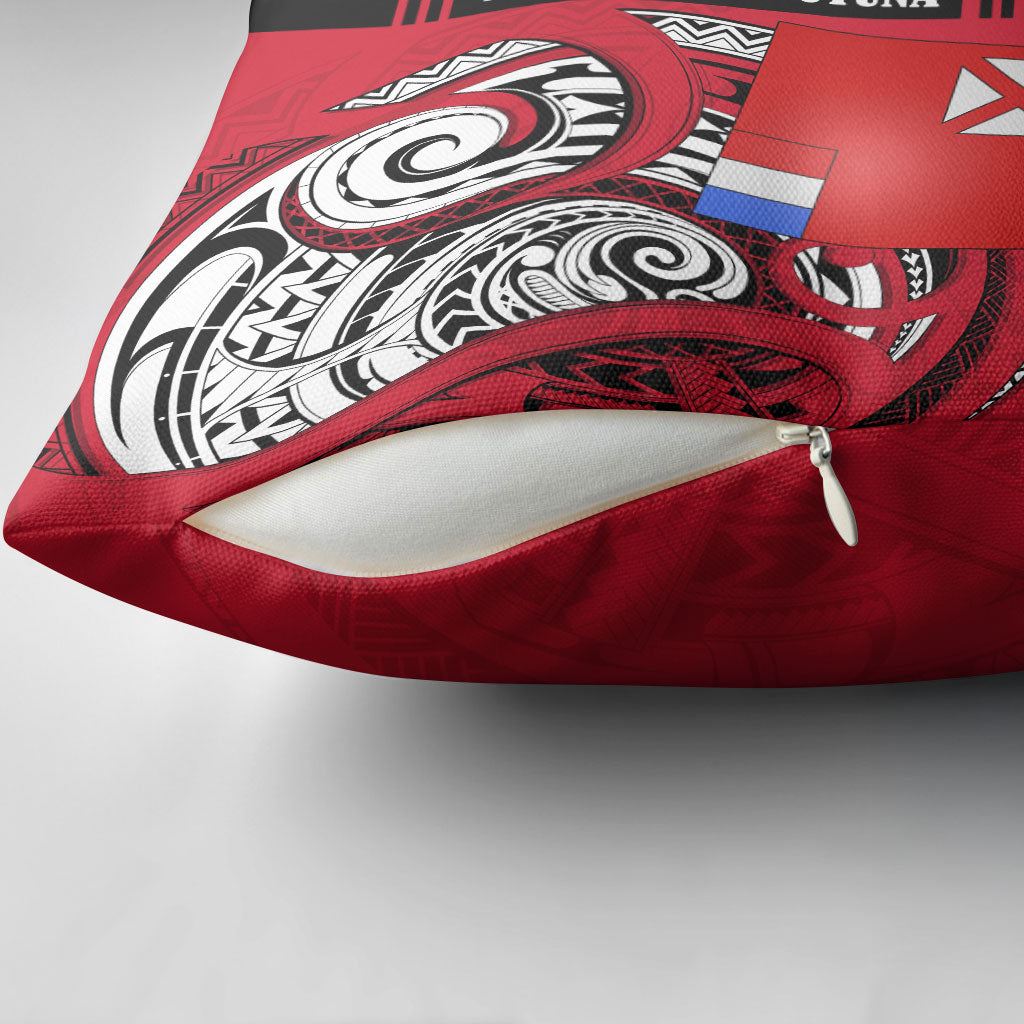 Wallis And Futuna Pillow Cover Tribal Polynesian Tattoo Flag Motif