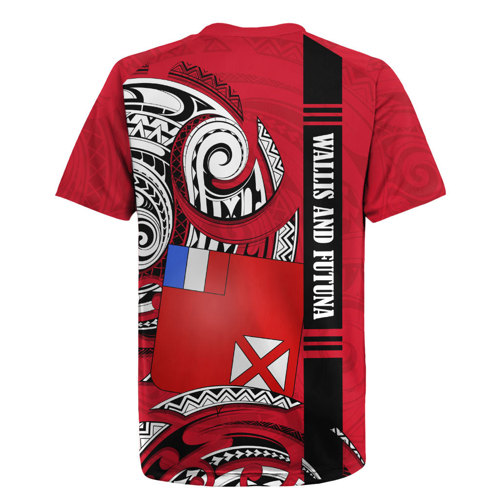 Wallis And Futuna Rugby Jersey Tribal Polynesian Tattoo Flag Motif TS04 - Polynesian Pride