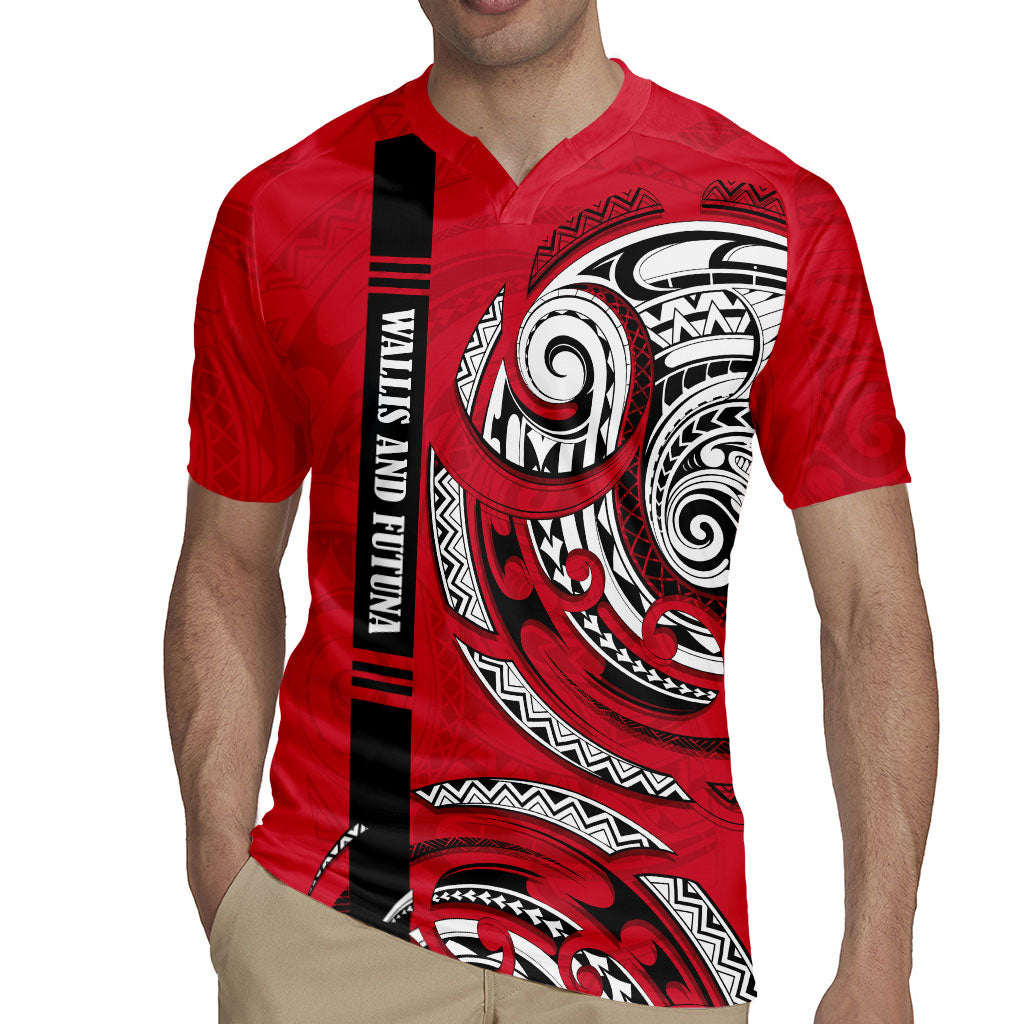 Wallis And Futuna Rugby Jersey Tribal Polynesian Tattoo Flag Motif TS04 - Polynesian Pride