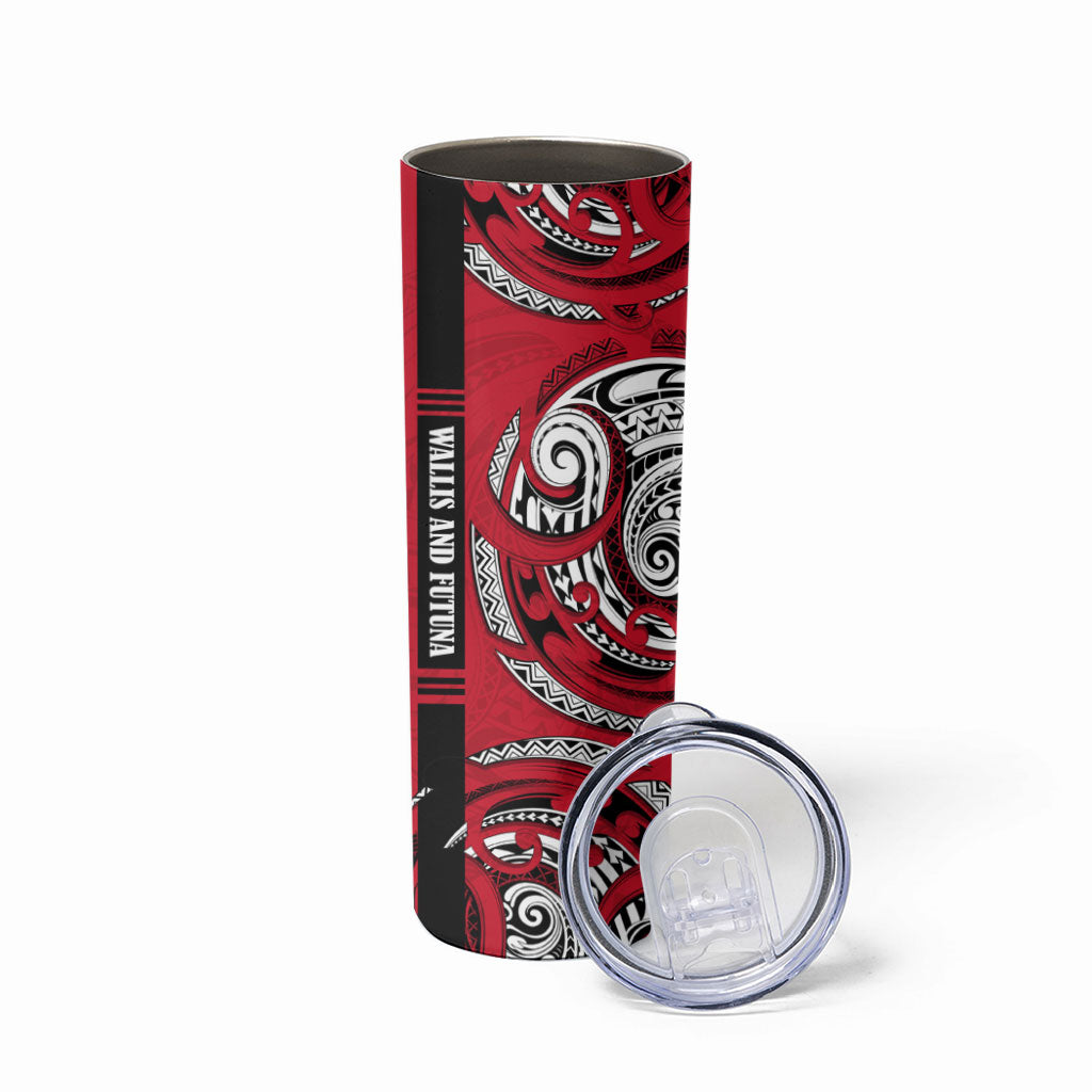 Wallis And Futuna Skinny Tumbler Tribal Polynesian Tattoo Flag Motif TS04 - Polynesian Pride