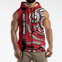 Wallis And Futuna Sleeveless Zip Hoodie Tribal Polynesian Tattoo Flag Motif TS04 - Polynesian Pride