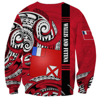 Wallis And Futuna Sweatshirt Tribal Polynesian Tattoo Flag Motif TS04 - Polynesian Pride