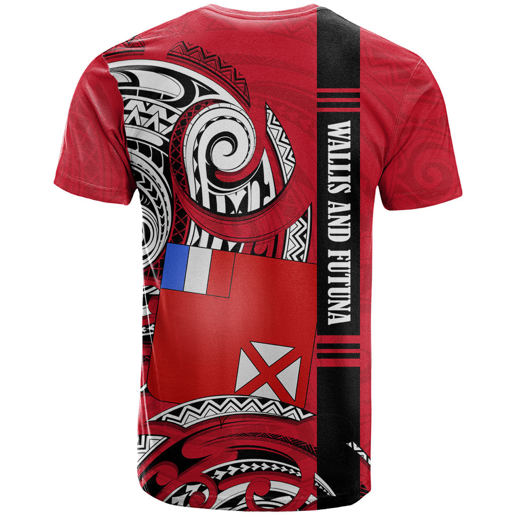 Wallis And Futuna T Shirt Tribal Polynesian Tattoo Flag Motif TS04 - Polynesian Pride