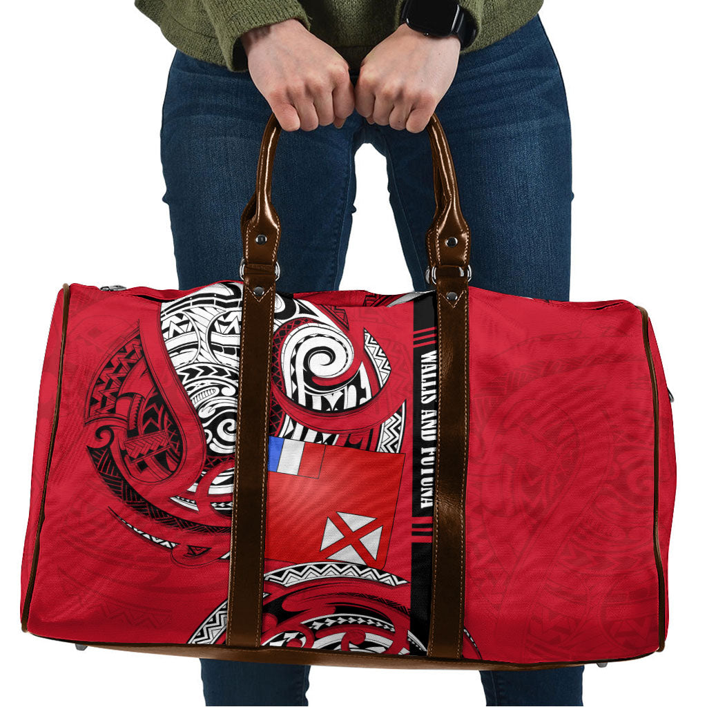 Wallis And Futuna Travel Bag Tribal Polynesian Tattoo Flag Motif
