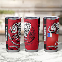 Wallis And Futuna Tumbler Cup Tribal Polynesian Tattoo Flag Motif TS04 - Polynesian Pride