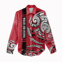 Wallis And Futuna Women Casual Shirt Tribal Polynesian Tattoo Flag Motif TS04 - Polynesian Pride