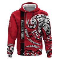 Wallis And Futuna Zip Hoodie Tribal Polynesian Tattoo Flag Motif TS04 Pullover Hoodie Red Black - Polynesian Pride