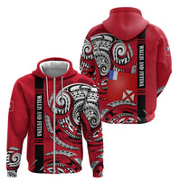 Wallis And Futuna Zip Hoodie Tribal Polynesian Tattoo Flag Motif TS04 - Polynesian Pride
