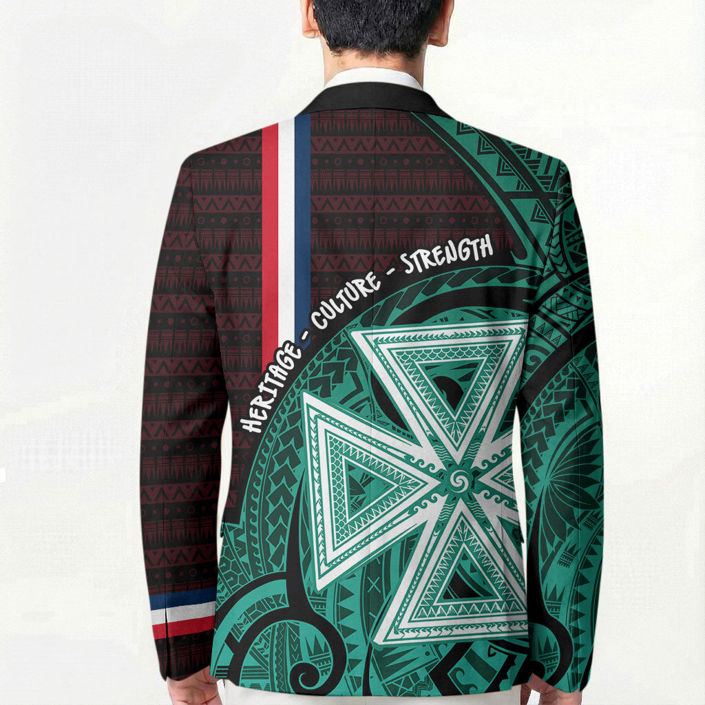 Wallis And Futuna Blazer Tribal Polynesian Tattoo Heritage Cross Flag TS04 - Polynesian Pride