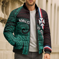 Wallis And Futuna Bomber Puffer Jacket Tribal Polynesian Tattoo Heritage Cross Flag TS04 - Polynesian Pride