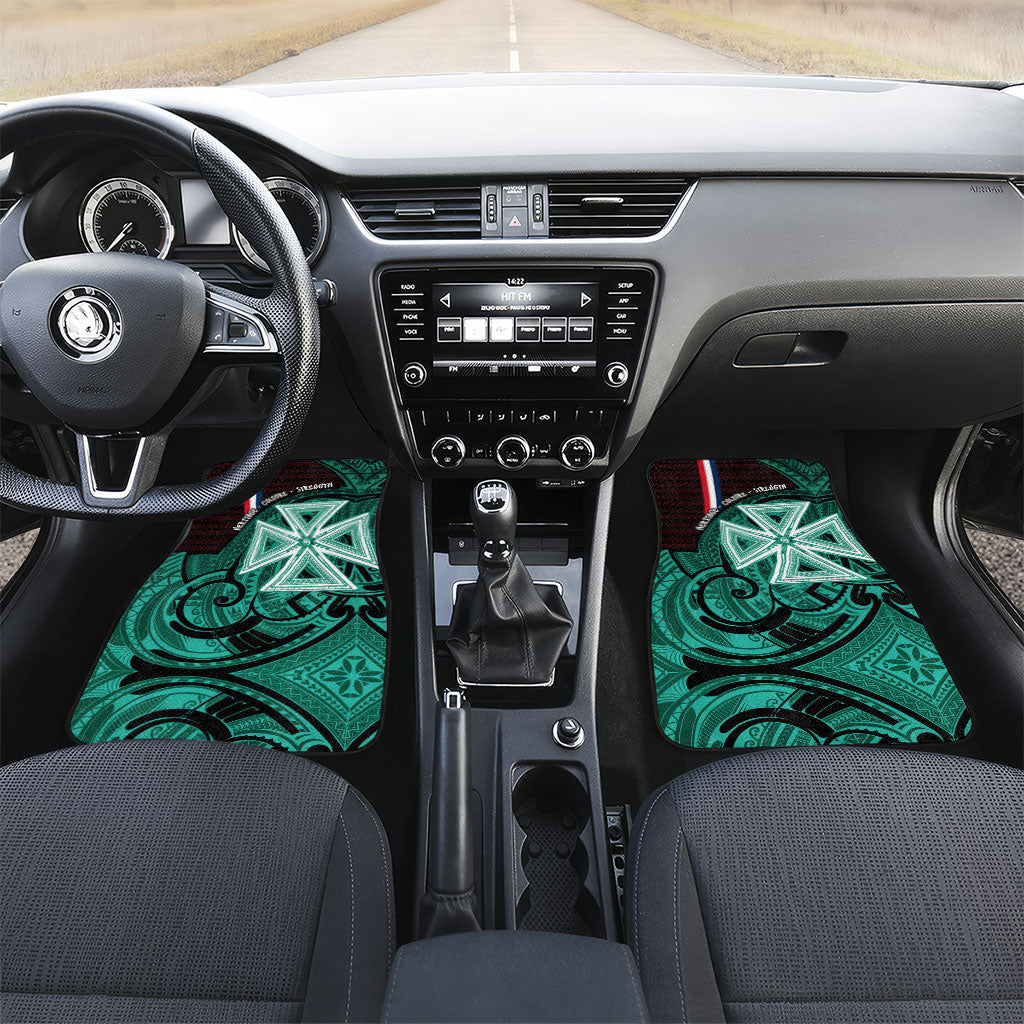 Wallis And Futuna Car Mats Tribal Polynesian Tattoo Heritage Cross Flag