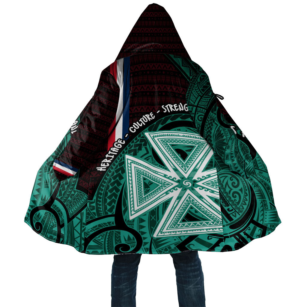 Wallis And Futuna Cloak Tribal Polynesian Tattoo Heritage Cross Flag TS04 Unisex Green Black - Polynesian Pride