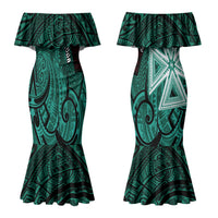 Wallis And Futuna Couples Matching Mermaid Dress and Hawaiian Shirt Tribal Polynesian Tattoo Heritage Cross Flag TS04 - Polynesian Pride