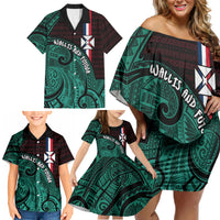 Wallis And Futuna Family Matching Off Shoulder Short Dress and Hawaiian Shirt Tribal Polynesian Tattoo Heritage Cross Flag TS04 - Polynesian Pride