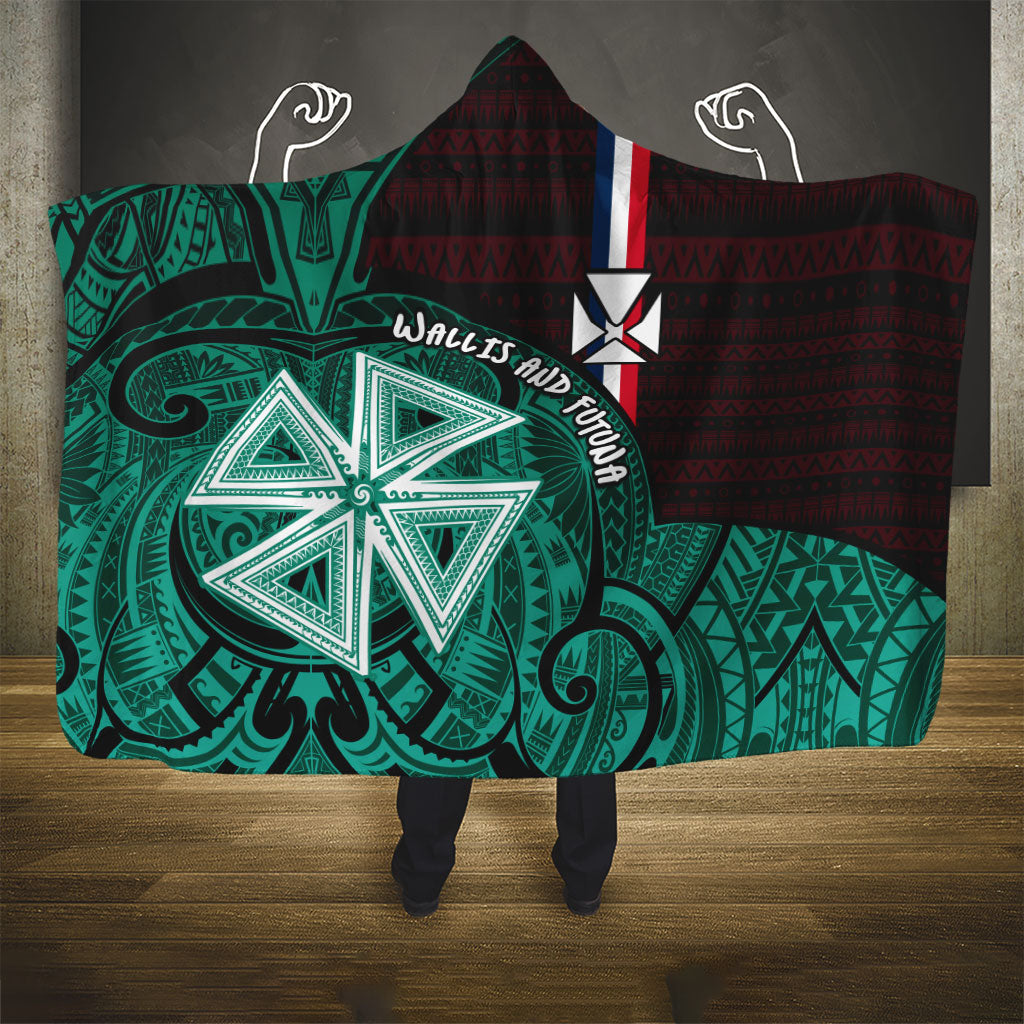 Wallis And Futuna Hooded Blanket Tribal Polynesian Tattoo Heritage Cross Flag TS04 - Polynesian Pride