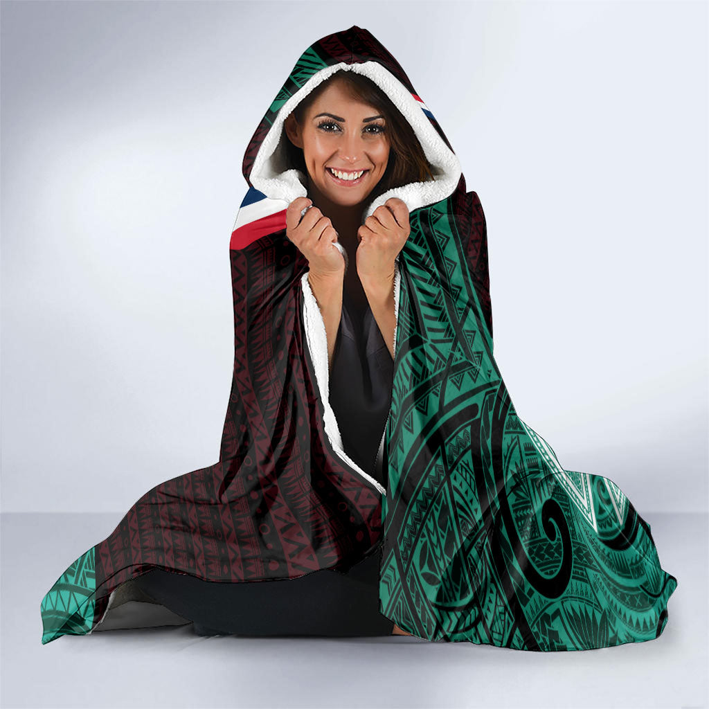 Wallis And Futuna Hooded Blanket Tribal Polynesian Tattoo Heritage Cross Flag TS04 - Polynesian Pride
