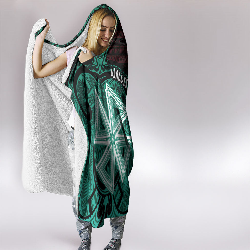 Wallis And Futuna Hooded Blanket Tribal Polynesian Tattoo Heritage Cross Flag TS04 - Polynesian Pride