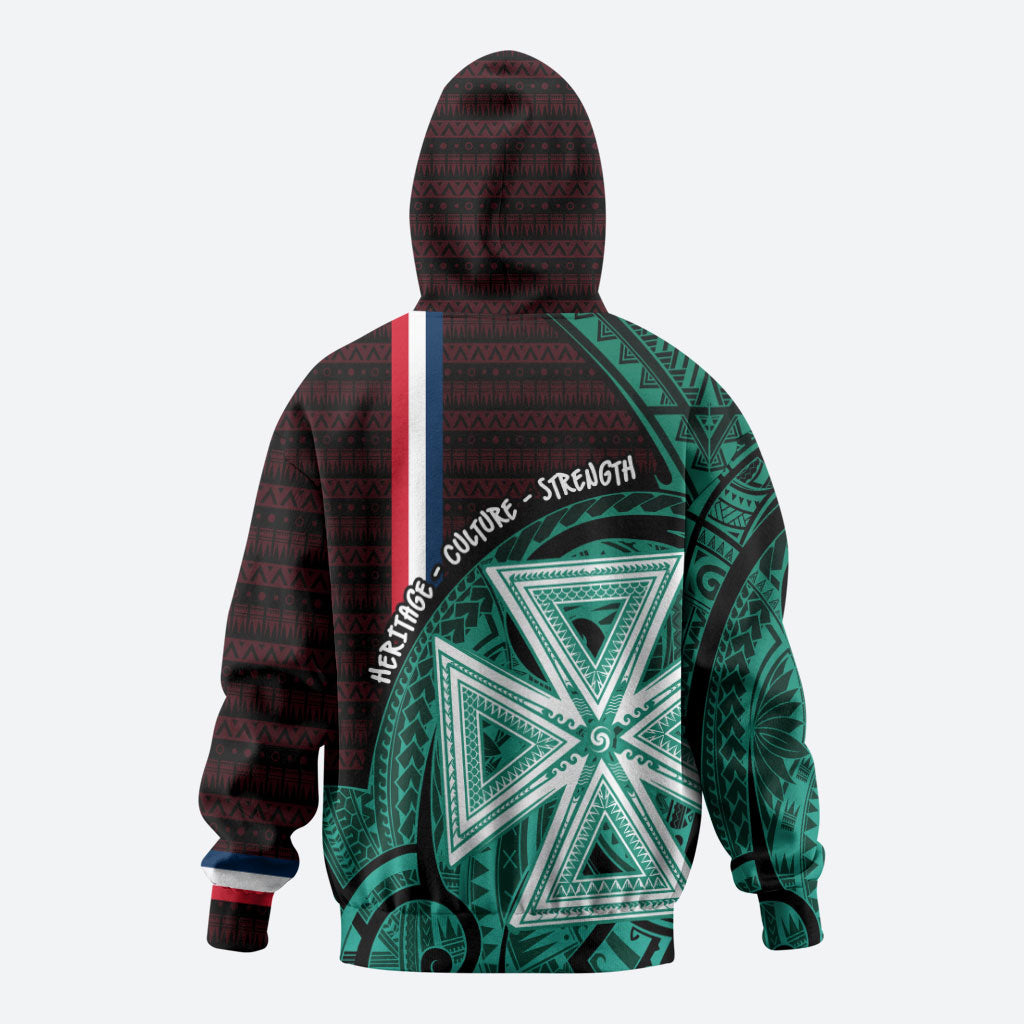 Wallis And Futuna Hoodie Tribal Polynesian Tattoo Heritage Cross Flag TS04 - Polynesian Pride