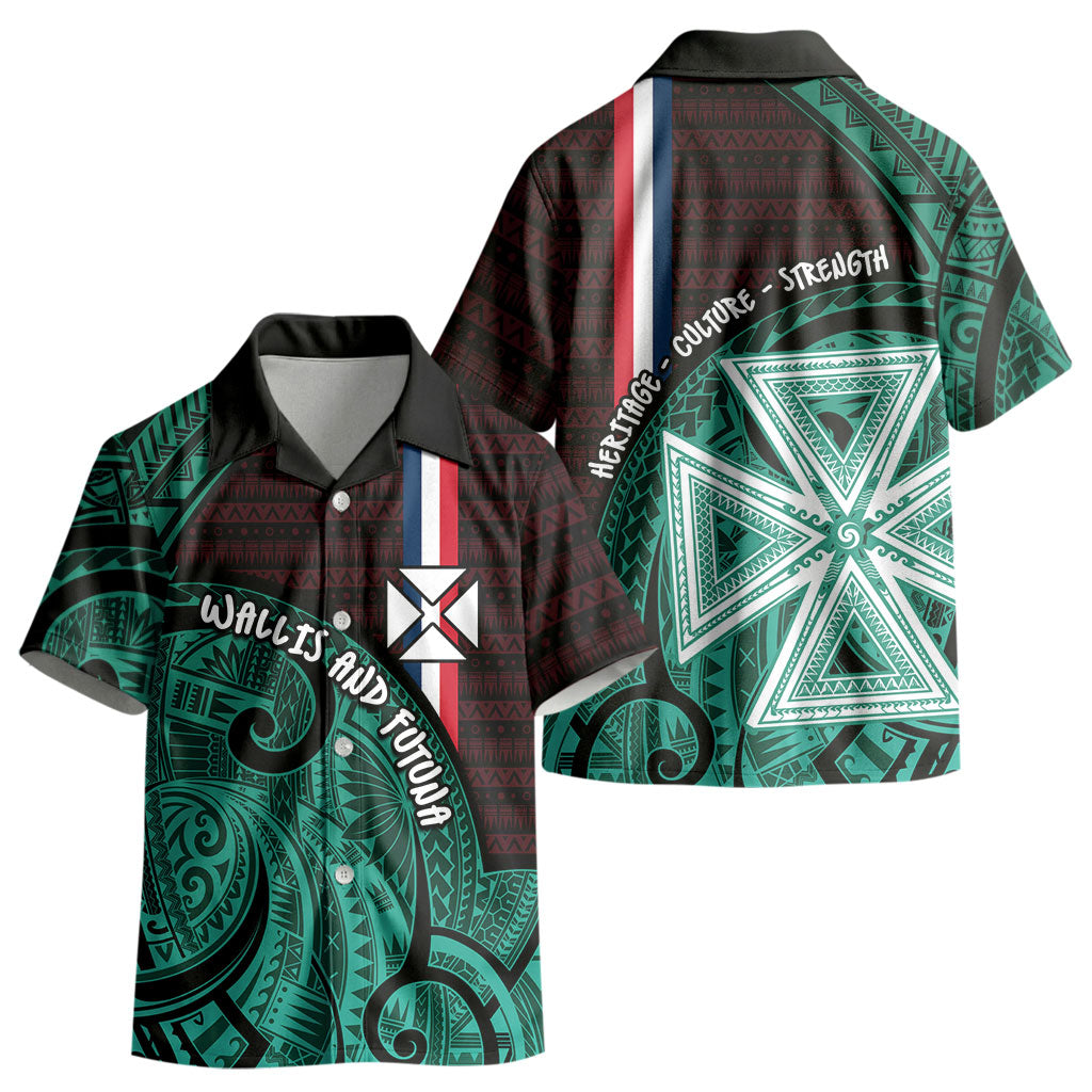 Wallis And Futuna Kid Hawaiian Shirt Tribal Polynesian Tattoo Heritage Cross Flag TS04 - Polynesian Pride