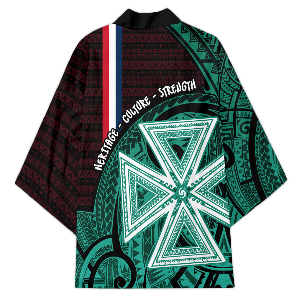 Wallis And Futuna Kimono Tribal Polynesian Tattoo Heritage Cross Flag TS04 - Polynesian Pride