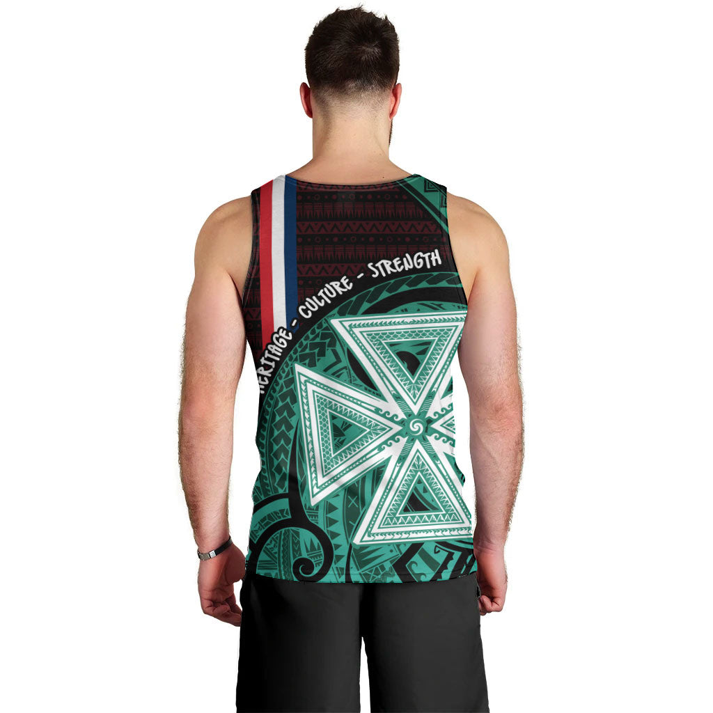 Wallis And Futuna Men Tank Top Tribal Polynesian Tattoo Heritage Cross Flag TS04 - Polynesian Pride