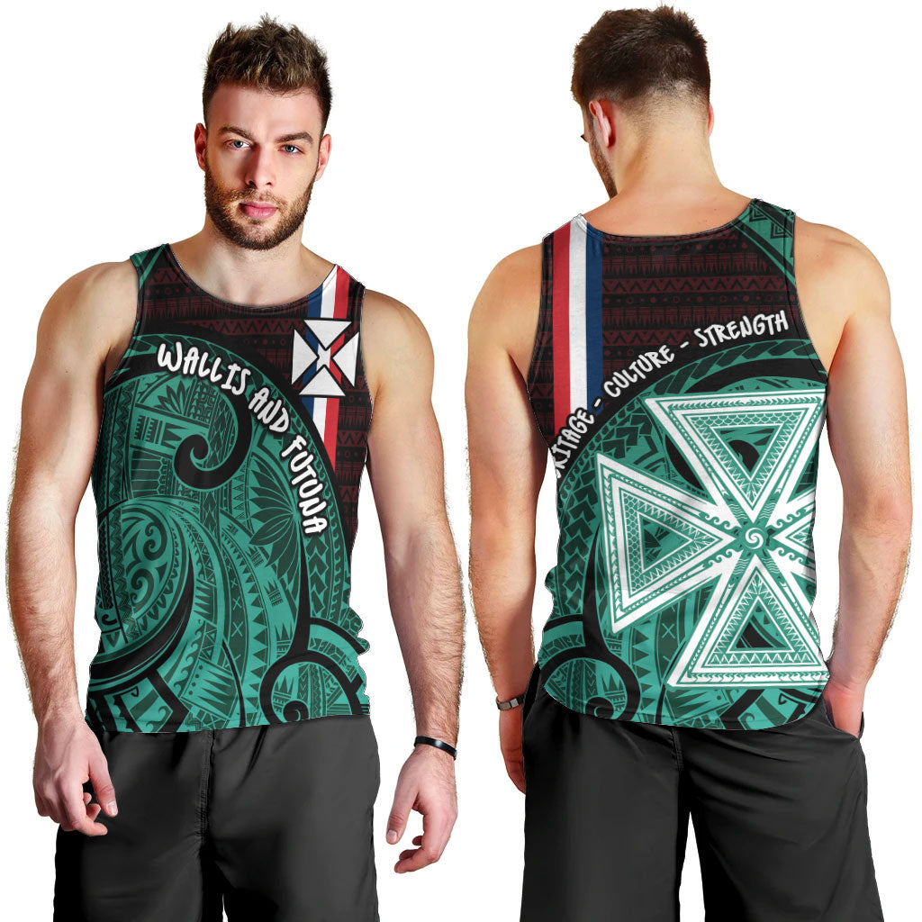 Wallis And Futuna Men Tank Top Tribal Polynesian Tattoo Heritage Cross Flag TS04 - Polynesian Pride