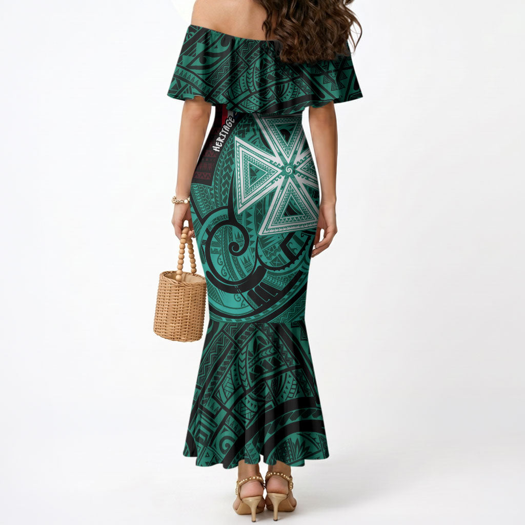 Wallis And Futuna Mermaid Dress Tribal Polynesian Tattoo Heritage Cross Flag TS04 - Polynesian Pride