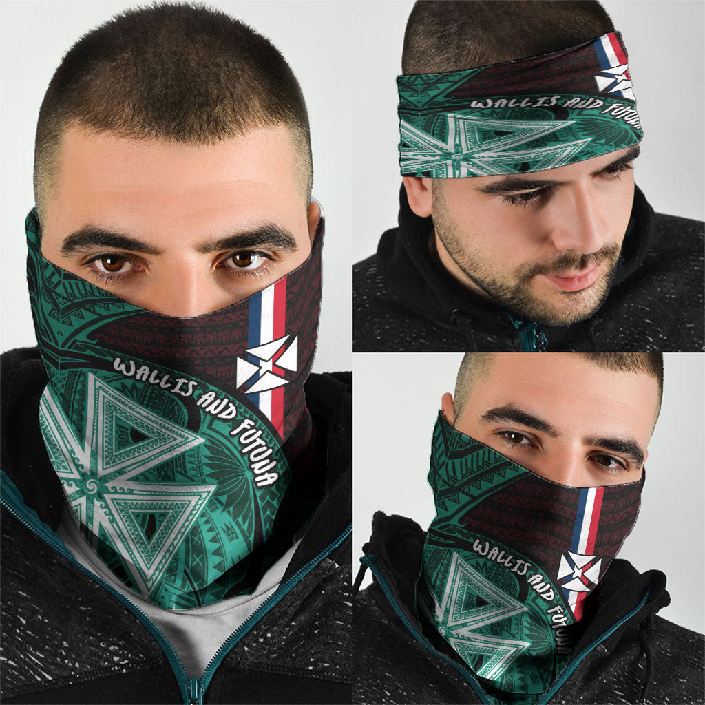 Wallis And Futuna Neck Gaiter Tribal Polynesian Tattoo Heritage Cross Flag TS04 - Polynesian Pride
