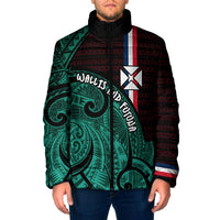 Wallis And Futuna Padded Jacket Tribal Polynesian Tattoo Heritage Cross Flag TS04 Men Green Black - Polynesian Pride
