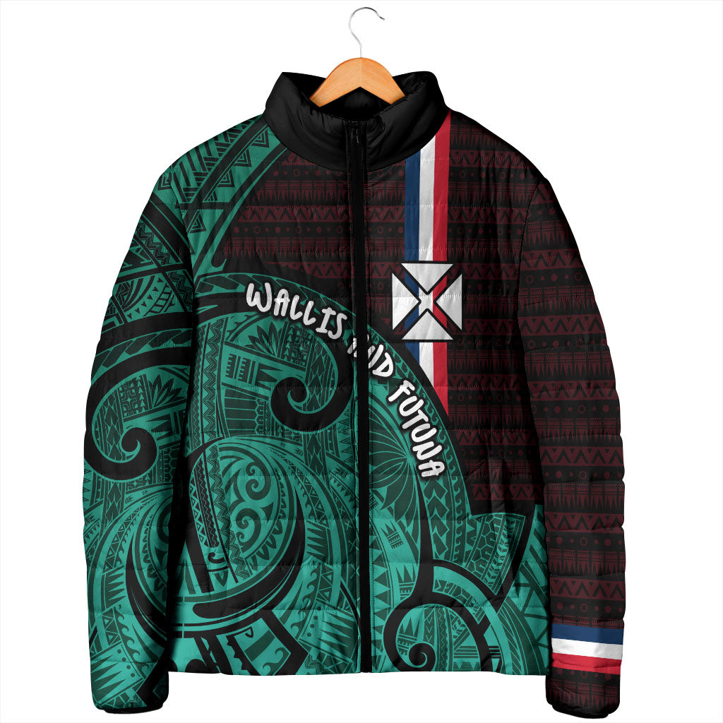 Wallis And Futuna Padded Jacket Tribal Polynesian Tattoo Heritage Cross Flag TS04 - Polynesian Pride
