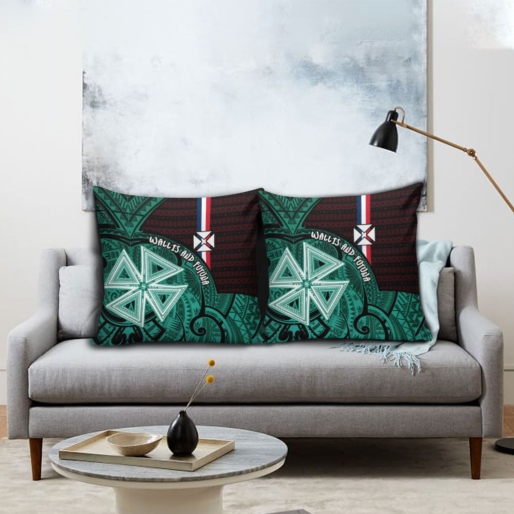 Wallis And Futuna Pillow Cover Tribal Polynesian Tattoo Heritage Cross Flag TS04 - Polynesian Pride
