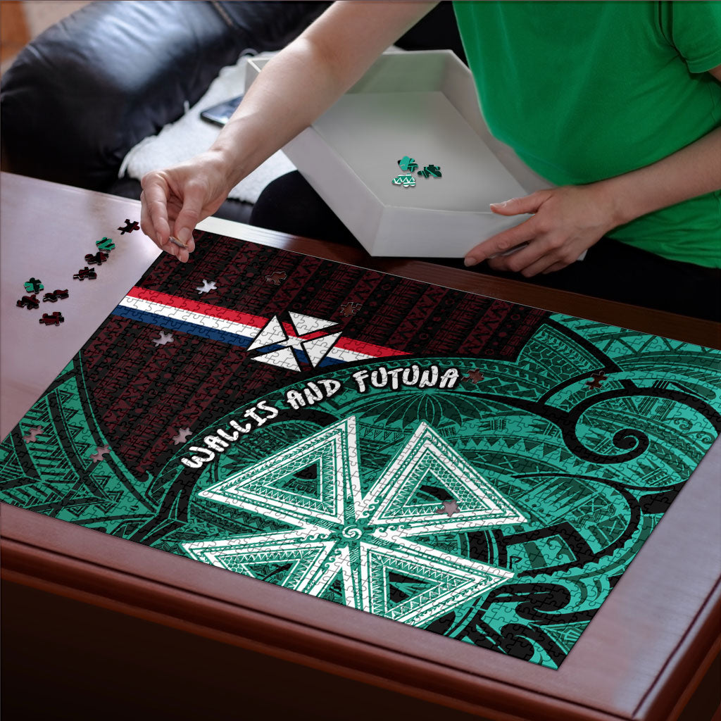 Wallis And Futuna Puzzle Tribal Polynesian Tattoo Heritage Cross Flag TS04 - Polynesian Pride