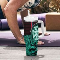 Wallis And Futuna Tumbler With Handle Tribal Polynesian Tattoo Heritage Cross Flag TS04 - Polynesian Pride