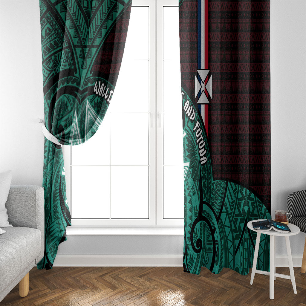 Wallis And Futuna Window Curtain Tribal Polynesian Tattoo Heritage Cross Flag TS04 - Polynesian Pride