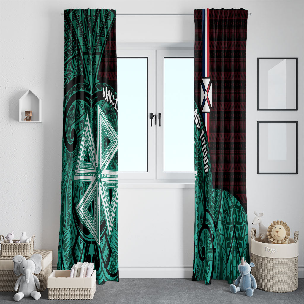 Wallis And Futuna Window Curtain Tribal Polynesian Tattoo Heritage Cross Flag TS04 - Polynesian Pride