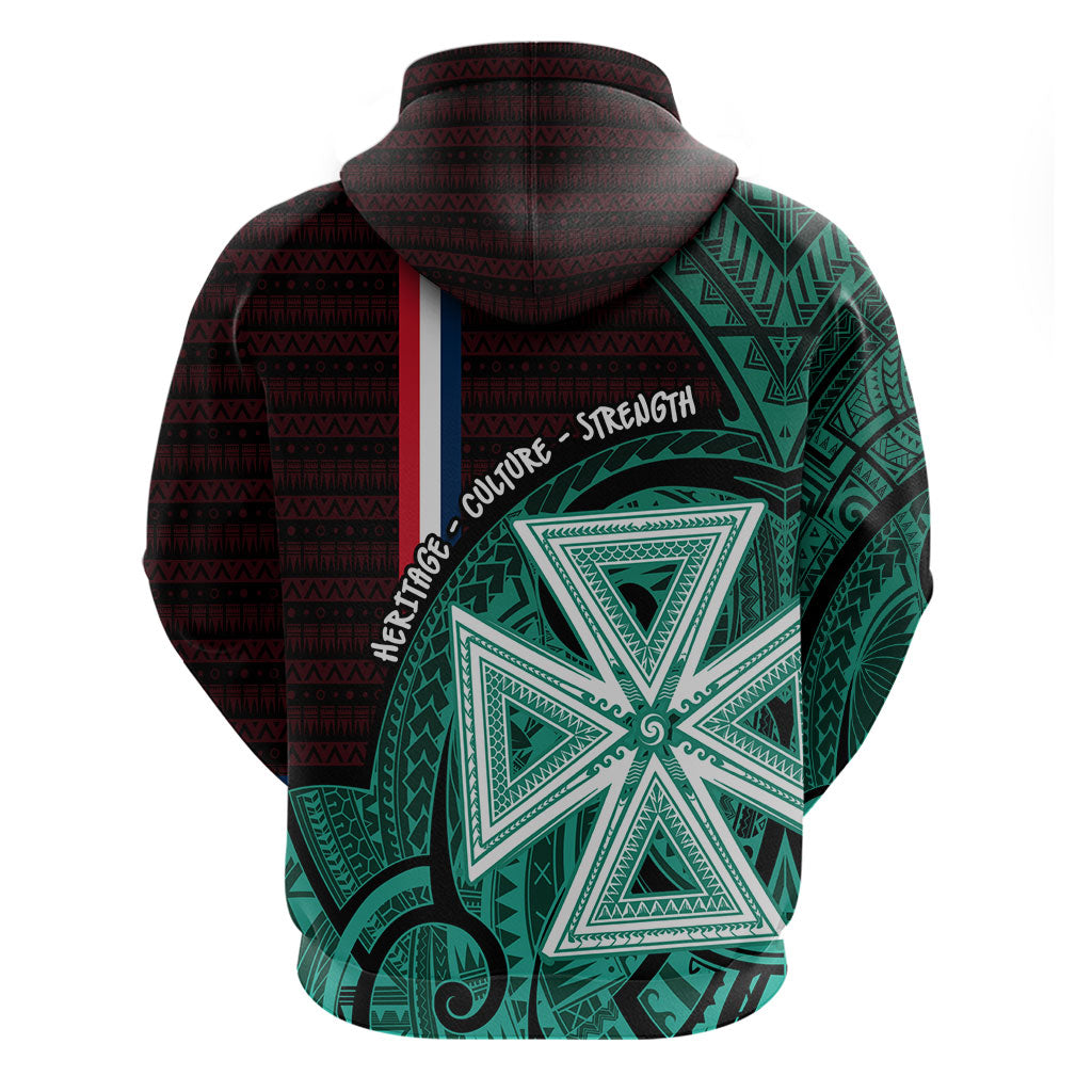 Wallis And Futuna Zip Hoodie Tribal Polynesian Tattoo Heritage Cross Flag TS04 - Polynesian Pride