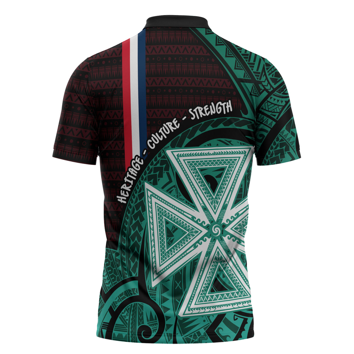 Wallis And Futuna Zipper Polo Shirt Tribal Polynesian Tattoo Heritage Cross Flag TS04 - Polynesian Pride