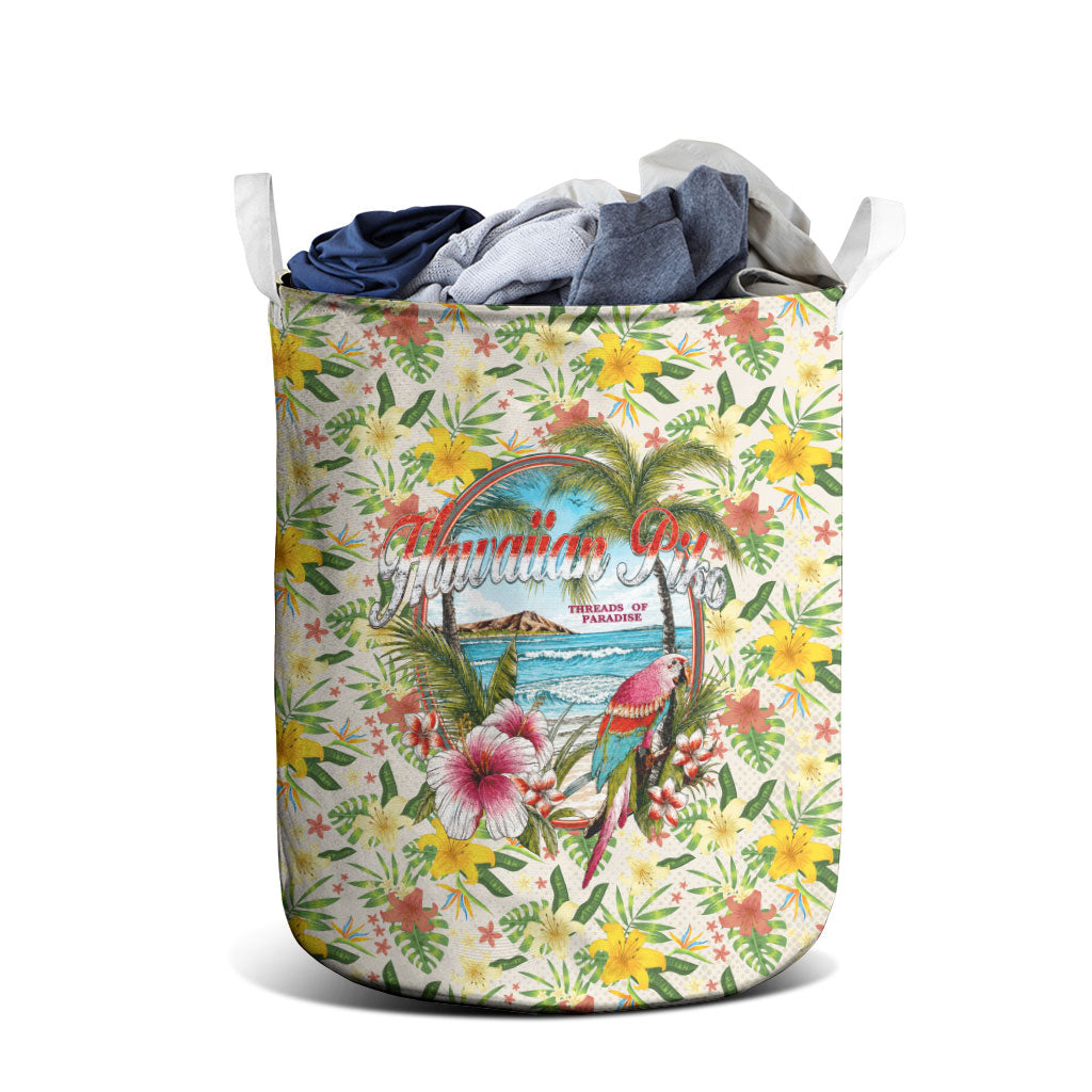 Hawaiian Piko Threads Of Paradise Aloha Laundry Basket Tropical Hibiscus Plumeria TS04 - Polynesian Pride