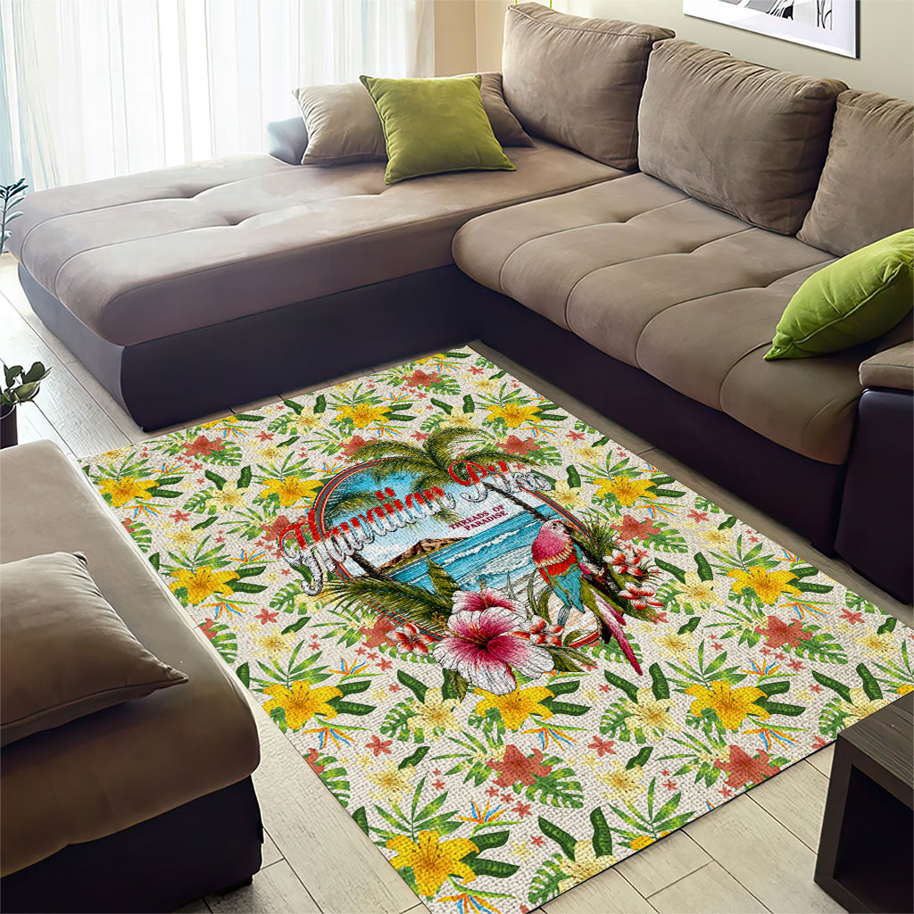 Hawaiian Piko Threads Of Paradise Aloha Area Rug Tropical Hibiscus Plumeria TS04 - Polynesian Pride