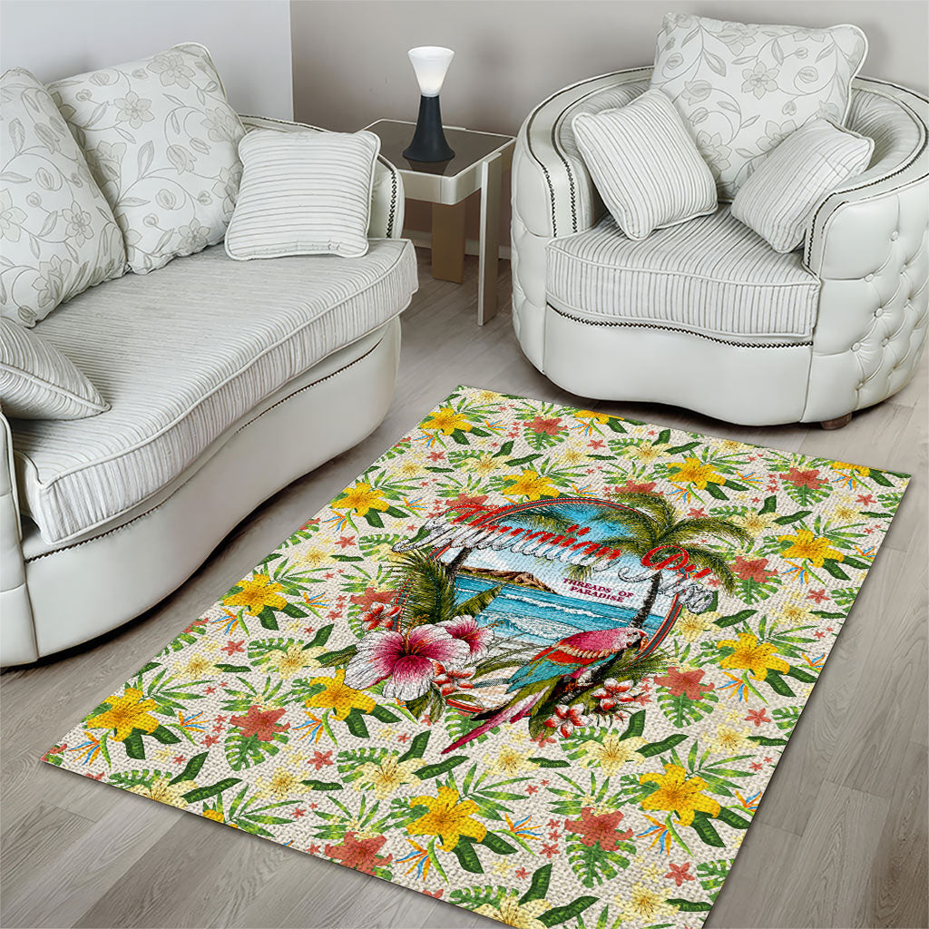 Hawaiian Piko Threads Of Paradise Aloha Area Rug Tropical Hibiscus Plumeria TS04 - Polynesian Pride