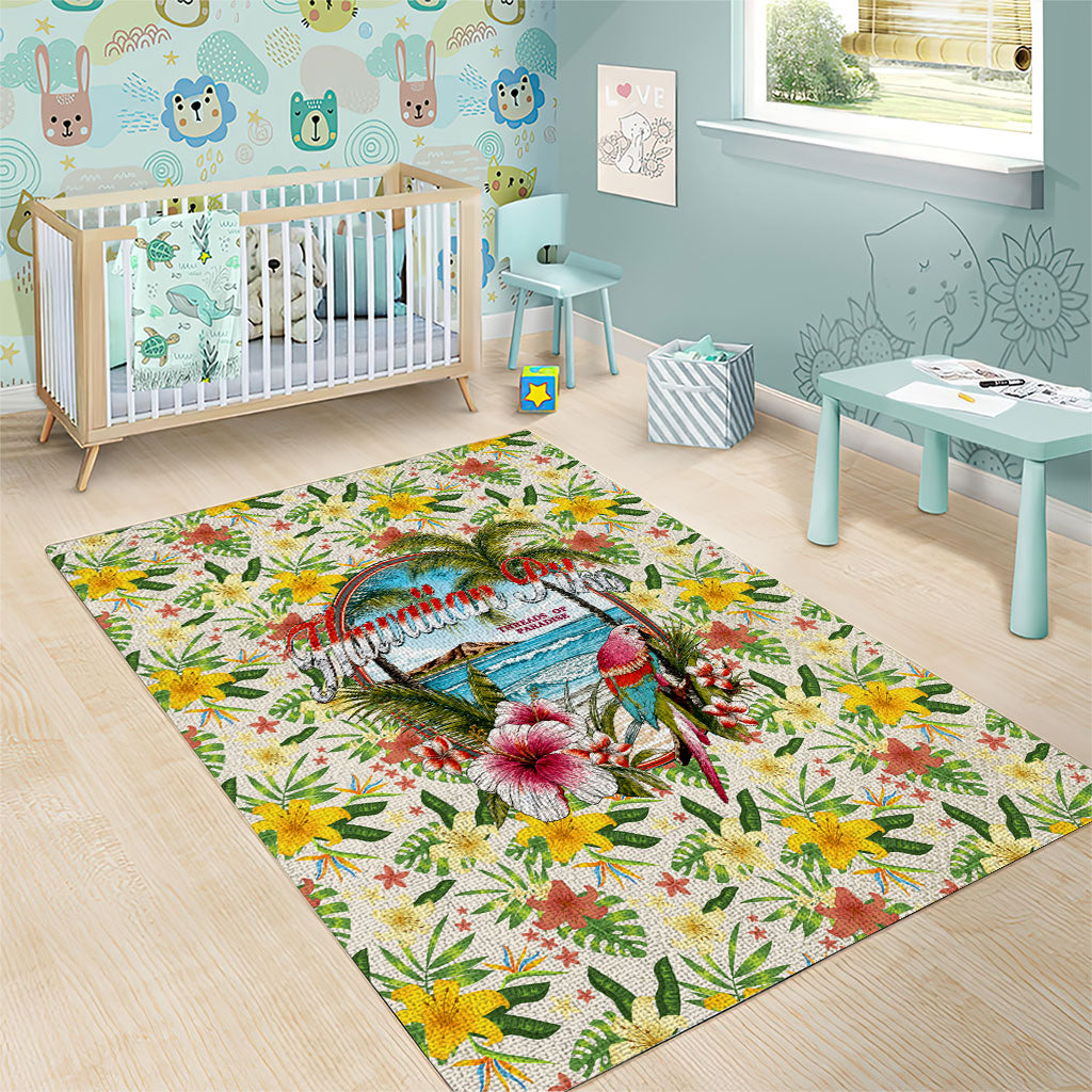Hawaiian Piko Threads Of Paradise Aloha Area Rug Tropical Hibiscus Plumeria TS04 - Polynesian Pride
