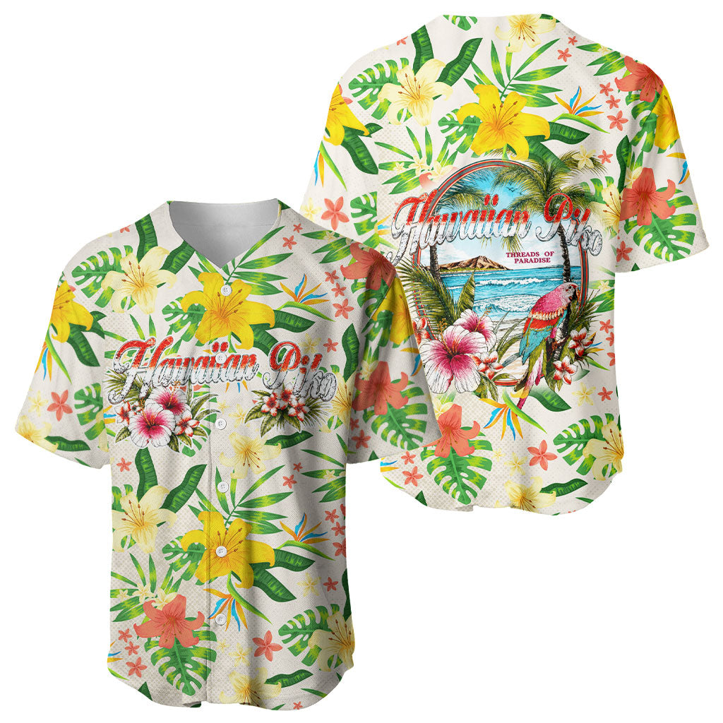 Hawaiian Piko Threads Of Paradise Aloha Baseball Jersey Tropical Hibiscus Plumeria TS04 - Polynesian Pride