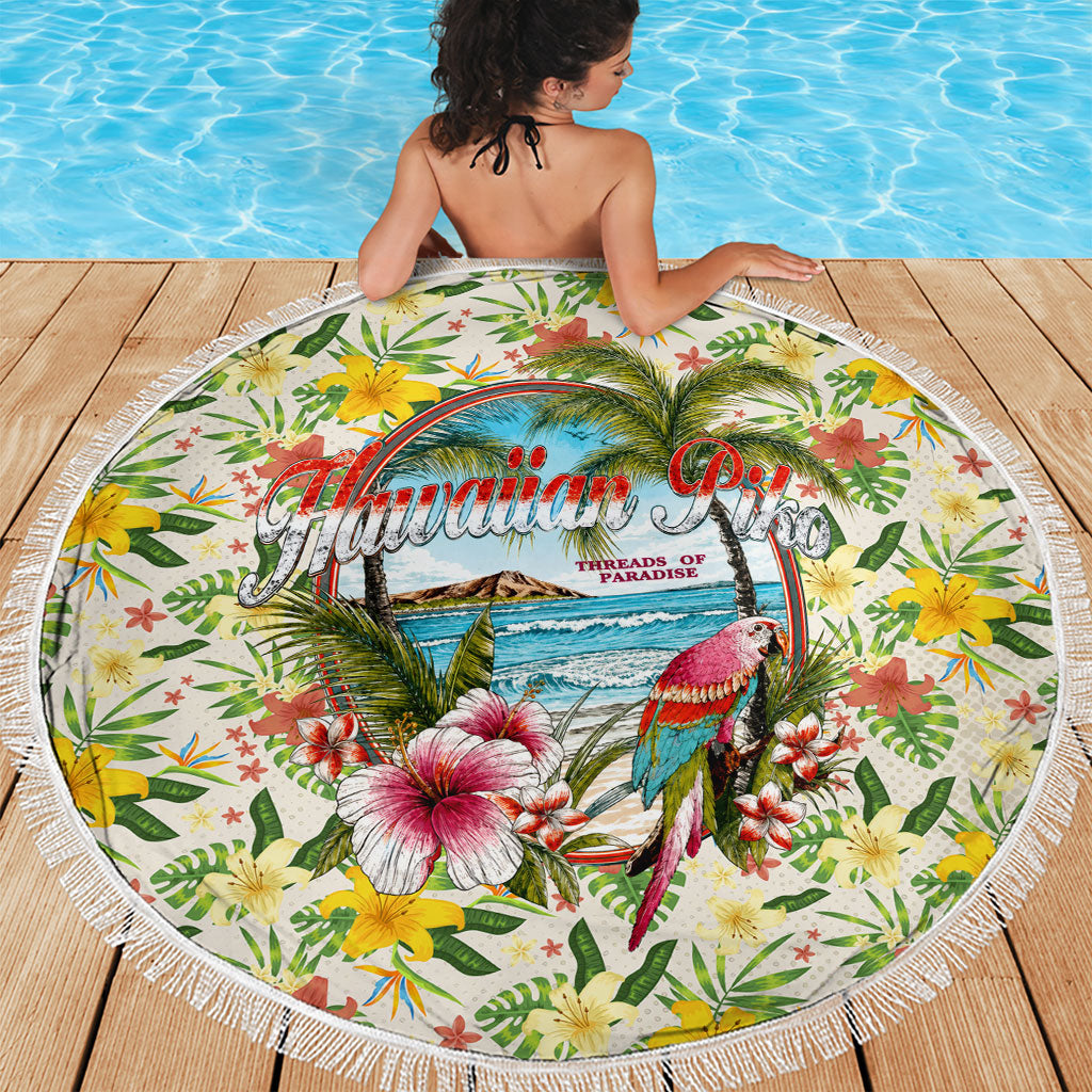 Hawaiian Piko Threads Of Paradise Aloha Beach Blanket Tropical Hibiscus Plumeria TS04 - Polynesian Pride